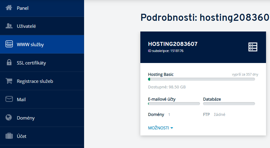 Jak přiřadit doménu k serveru v zákaznickém panelu?