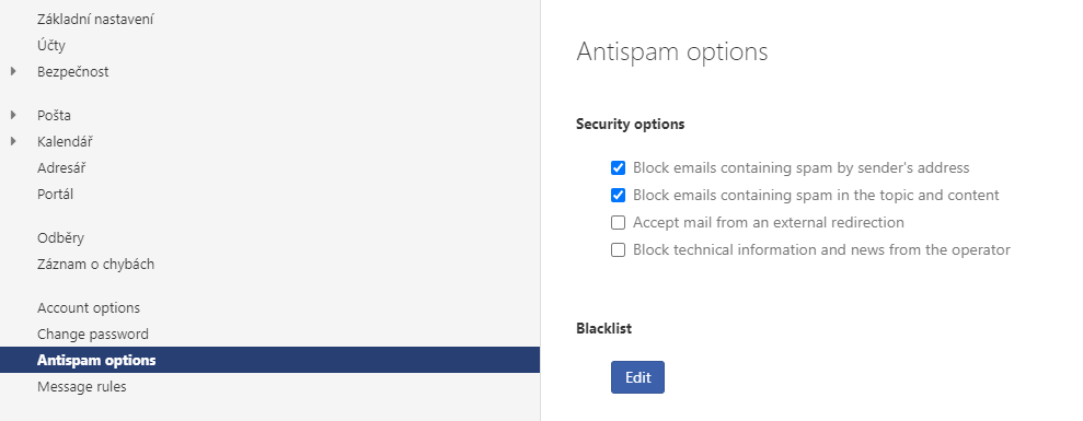 Jak spravovat nastavení antispamu v elektronické poště IONOS.cz?