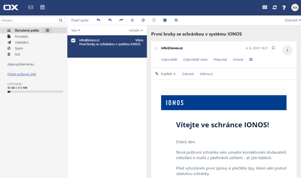 Co je to Mail IONOS (tzv. webmail)?